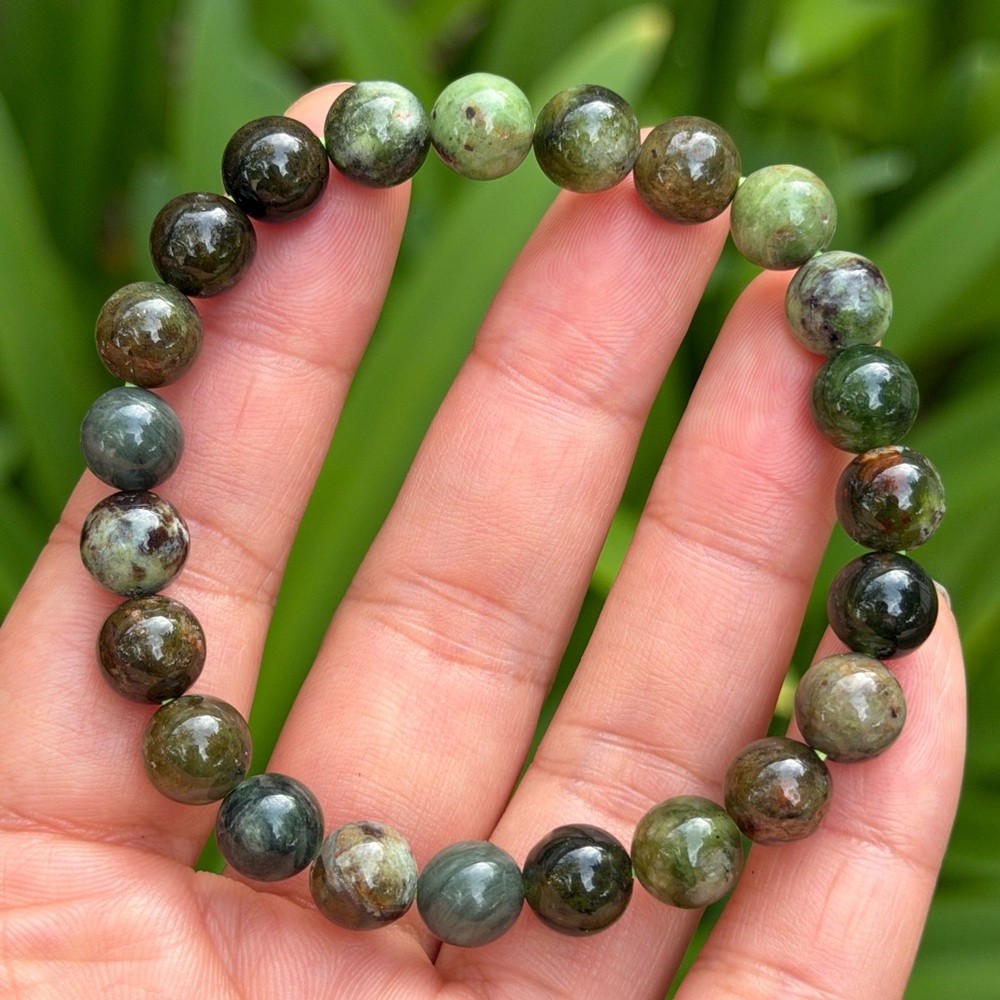 8mm stretchable‎ australian green opal bracelet 0793